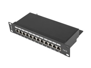 Patch Panel 12 Port 1U 10" Ekranowany KAT.6 Lanberg