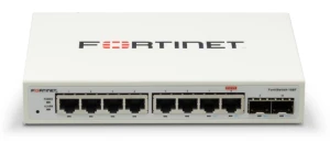 Fortinet - FS-108F - *FortiSwitch-108F L2 Switch - 8 x GE RJ45 ports, 2 x GE SFP, Fanless, 12V/3A power adapter of input voltage 100 - 240VAC and PSE dual powered L2+ management switch, FortiGate Switch controller compatible.