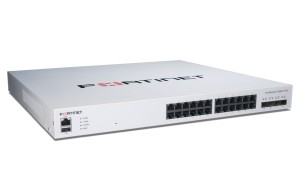 Fortinet - FS-424E-POE - *Layer 2/3 FortiGate switch controller compatible PoE+ switch with 24 x GE RJ45 ports, 4 x 10 GE SFP+, with automatic Max 250W POE output limit