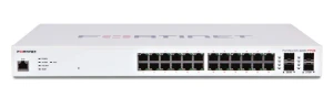 Fortinet - FS-224D-FPOE - *Layer 2/3 FortiGate switch controller compatible PoE+ switch with 24 x GE RJ45 ports, 4 x GE SFP, with automatic Max 370W POE output limit