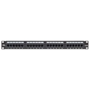 Lanview by Logon PATCHPANEL 1U CAT6 UNSHIELDED 24 PORTS - BLACK - KRONE