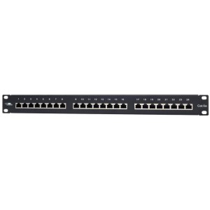 Lanview by Logon PATCHPANEL 1U CAT6a SHIELDED 24 PORTS - BLACK