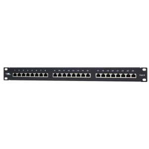 Lanview by Logon PATCHPANEL 1U CAT6 SHIELDED 24 PORTS - BLACK - KRONE
